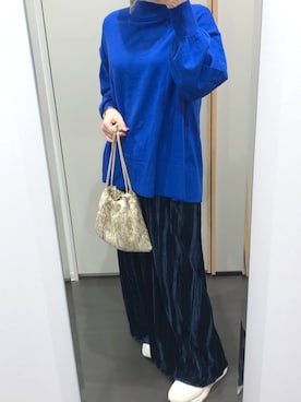 「w closet（ダブルクローゼット）のアイテム（その他アウター）」を使った、yuuaさん（レディース・154cm）の冬コーディネート