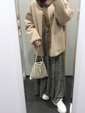 「Right-on（ライトオン）のアイテム（ワンピース/ドレス）」を使った、yuuaさん（レディース・154cm）の冬コーディネート