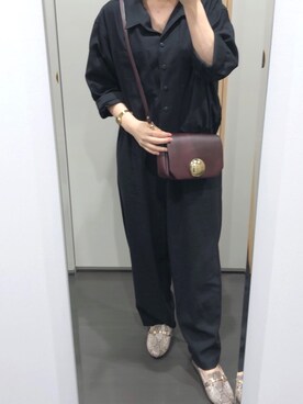 「Samansa Mos2 blue（サマンサモスモスブルー）のアイテム（オールインワン・サロペット）」を使った、yuuaさん（レディース・154cm）の秋コーディネート