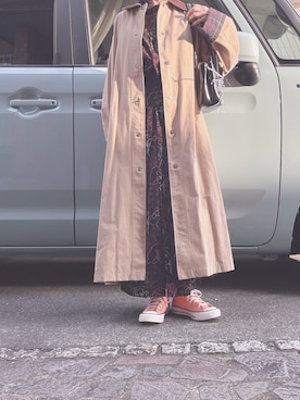 「アイテム（シャツワンピース）」を使った、yuuaさん（レディース・154cm）の秋コーディネート