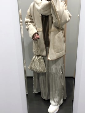 「URBAN RESEARCH（アーバンリサーチ）のアイテム（ネックウォーマー/スヌード）」を使った、yuuaさん（レディース・154cm）の冬コーディネート