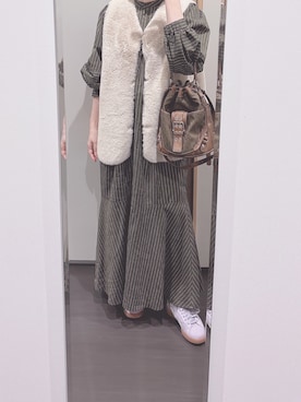 「アイテム（ワンピース/ドレス、パープル系）」を使った、yuuaさん（レディース・154cm）の秋コーディネート