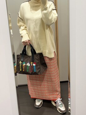 「w closet（ダブルクローゼット）のアイテム（その他アウター）」を使った、yuuaさん（レディース・154cm）の冬コーディネート