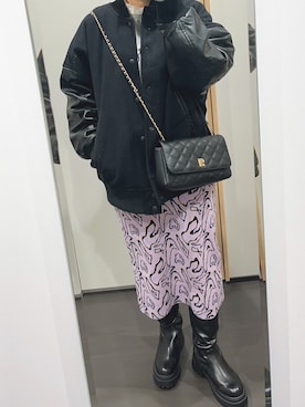 「アイテム（付け襟）」を使った、yuuaさん（レディース・154cm）の冬コーディネート