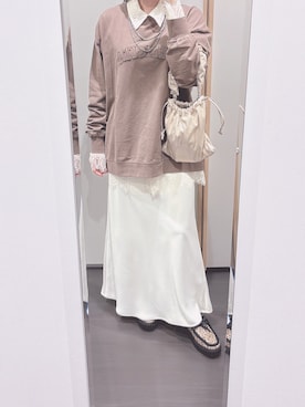 「アイテム（モカシン/デッキシューズ）」を使った、yuuaさん（レディース・154cm）の秋コーディネート