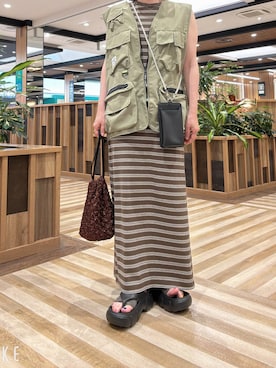 「NOWLE（ノウル）のアイテム」を使った、yuuaさん（レディース・154cm）の夏コーディネート