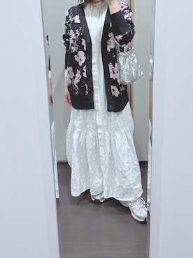 「アイテム（シャツワンピース）」を使った、yuuaさん（レディース・154cm）の春コーディネート