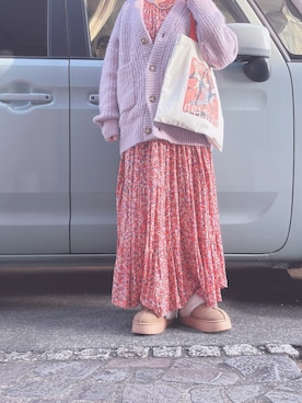 「アイテム（ワンピース/ドレス、レッド系）」を使った、yuuaさん（レディース・154cm）の秋コーディネート