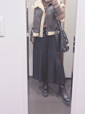 「アイテム（その他アウター）」を使った、yuuaさん（レディース・154cm）の秋コーディネート