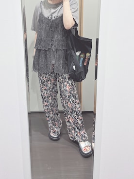 「Samansa Mos2 blue（サマンサモスモスブルー）のアイテム（トップス）」を使った、yuuaさん（レディース・154cm）の夏コーディネート