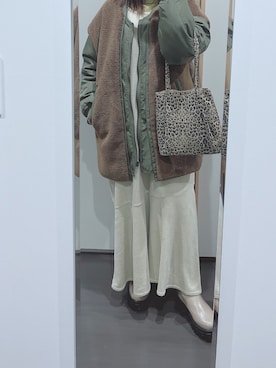 「niko and...（ニコアンド）のアイテム（ブルゾン）」を使った、yuuaさん（レディース・154cm）の冬コーディネート