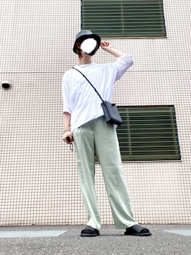 「PAGEBOY（ページボーイ）のアイテム（帽子）」を使った、どぅーさん（メンズ・180cm）の夏コーディネート