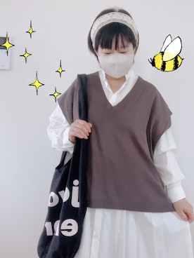 「NANO universe（ナノユニバース）のアイテム（シャツワンピース）」を使った、yuryさん（レディース・148cm）の春コーディネート