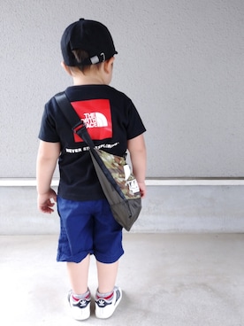 「カモフラバッグ」｜RiRiKaさん（キッズ・90cm）の夏コーディネート