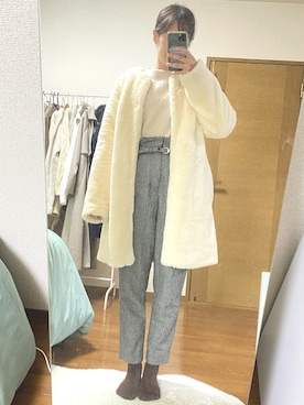 「CECIL McBEE（セシルマクビー）のアイテム（ジャケット/アウター）」を使った、・×・さん（レディース・154cm）の冬コーディネート