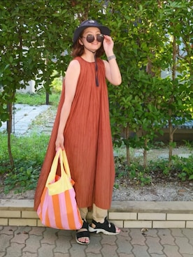 「NIKE（ナイキ）のアイテム（サンダル）」を使った、Yūkiさん（レディース・160cm）の夏コーディネート