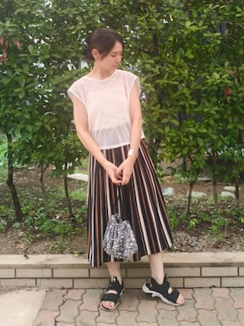 「アイテム（ショルダーバッグ）」を使った、ゆーきさん（レディース・160cm・30代）の夏コーディネート