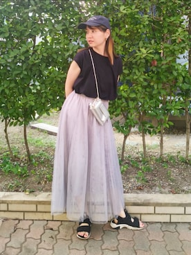 「アイテム（スカート）」を使った、ゆーきさん（レディース・160cm）の夏コーディネート