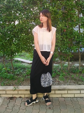 「アイテム（サンダル）」を使った、ゆーきさん（レディース・160cm）の夏コーディネート