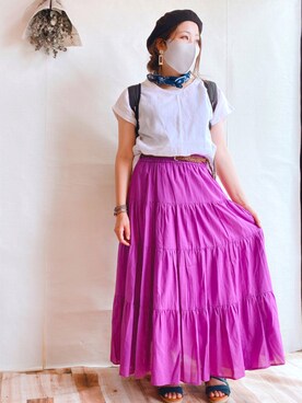 「KATHARINE ROSS（キャサリンロス）のアイテム（スカート）」を使った、aaaさん（レディース・156cm）の夏コーディネート