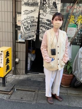 「古着好きな人と繋がりたい」｜「アイテム（その他シューズ）」を使った、ｼｵﾘさん（レディース・160cm）の春コーディネート