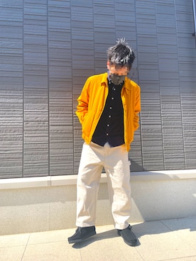 「SUGAR CANE（シュガーケーン）のアイテム（ブルゾン）」を使った、正吉さん（メンズ・158cm）の春コーディネート