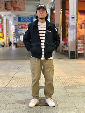 「AVIREX（アヴィレックス）のアイテム（財布/小物）」を使った、K.ODAさん（メンズ・178cm）の冬コーディネート
