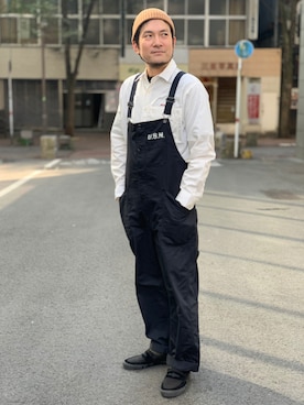 「AVIREX（アヴィレックス）のアイテム（オールインワン・サロペット）」を使った、K.ODAさん（メンズ・178cm）の秋コーディネート