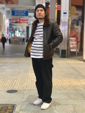 「AVIREX（アヴィレックス）のアイテム（フレグランス）」を使った、K.ODAさん（メンズ・178cm）の冬コーディネート