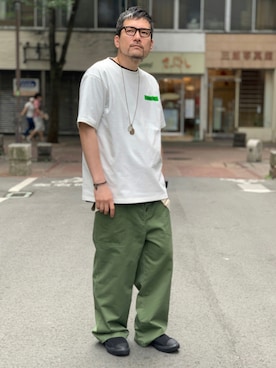 「AVIREX（アヴィレックス）のアイテム（サロペット/オーバーオール）」を使った、K.ODAさん（メンズ・178cm）の夏コーディネート
