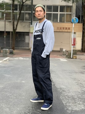「AVIREX（アヴィレックス）のアイテム（オールインワン・サロペット）」を使った、K.ODAさん（メンズ・178cm）の夏コーディネート