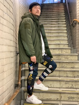 「AVIREX（アヴィレックス）のアイテム（PC・スマホグッズ/家電）」を使った、K.ODAさん（メンズ・178cm）の秋コーディネート