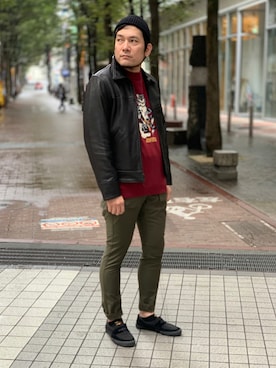 「AVIREX（アヴィレックス）のアイテム（財布/小物）」を使った、K.ODAさん（メンズ・178cm）の秋コーディネート