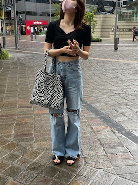 「shein」｜ニミコさん（レディース・168cm）の夏コーディネート