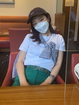 「キャップ女子」｜ニミコさん（レディース・168cm）の夏コーディネート