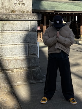 「Yeezy（イージー）のアイテム（スウェット）」を使った、Bobby Kazuさん（メンズ・173cm）の冬コーディネート
