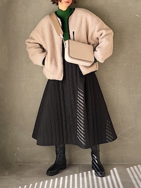 「&. NOSTALGIA（アンドドットノスタルジア）のアイテム」を使った、micoronさん（レディース・167cm）の冬コーディネート