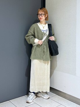 「メガネ」｜「アイテム（PC・スマホグッズ/家電）」を使った、milkさん（レディース・160cm）の冬コーディネート