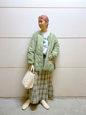 「スエット」｜「アイテム（ブルゾン）」を使った、milkさん（レディース・160cm）の秋コーディネート