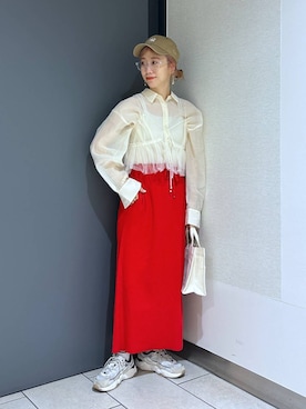 「アイテム（帽子）」を使った、milkさん（レディース・160cm・30代）の夏コーディネート