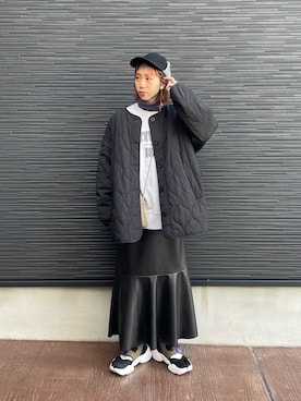 「スエット」｜「アイテム（ブルゾン）」を使った、milkさん（レディース・160cm）の冬コーディネート