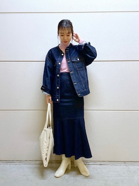 「LOWRYS FARM（ローリーズファーム）のストレッチヒールブーツ　851418（ブーツ）」を使った、milkさん（レディース・160cm）の冬コーディネート