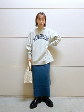 「スエット」｜「アイテム（ワンピース/ドレス）」を使った、milkさん（レディース・160cm）の秋コーディネート