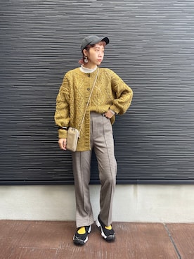 「ニットコーデ」｜「NIKE（ナイキ）のアイテム」を使った、milkさん（レディース・160cm）の秋コーディネート
