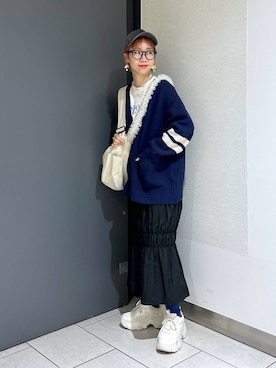 「モバイルグッズ_Me%」｜「アイテム（帽子）」を使った、milkさん（レディース・160cm）の冬コーディネート