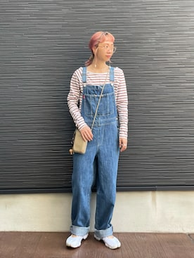 「CANAL JEAN（キャナルジーン）のアイテム（サロペット/オーバーオール）」を使った、milkさん（レディース・160cm）の秋コーディネート