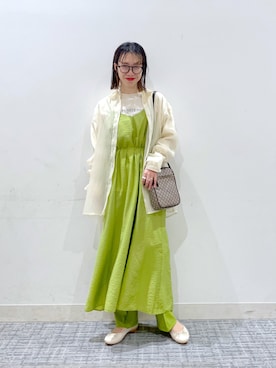「ピスタチオ」｜「アイテム（バレエシューズ）」を使った、milkさん（レディース・160cm）の春コーディネート