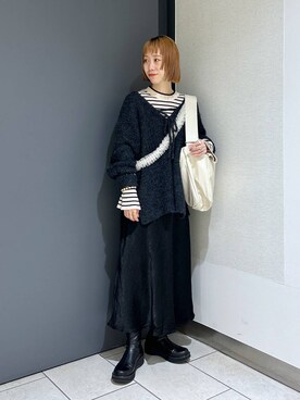「メガネ」｜「アイテム（PC・スマホグッズ/家電）」を使った、milkさん（レディース・160cm）の冬コーディネート