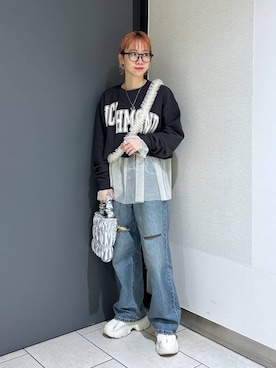 「メガネ」｜「アイテム（PC・スマホグッズ/家電）」を使った、milkさん（レディース・160cm）の冬コーディネート