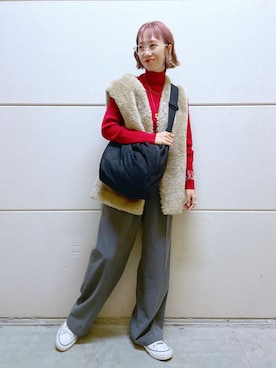 「ローリーズファーム(LOWRYS FARM)」｜「アイテム（その他アウター）」を使った、milkさん（レディース・160cm）の秋コーディネート